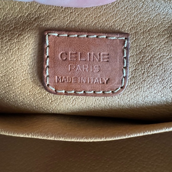 Celine AUTHENTIC Vintage Brown Coated Triomphe Logo Toiletry Makeup Bag Pouch - Picture 14 of 16